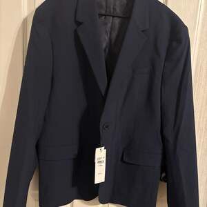 Calvin Klein Slim Fit Navy Blue Solid Suit Jacket
